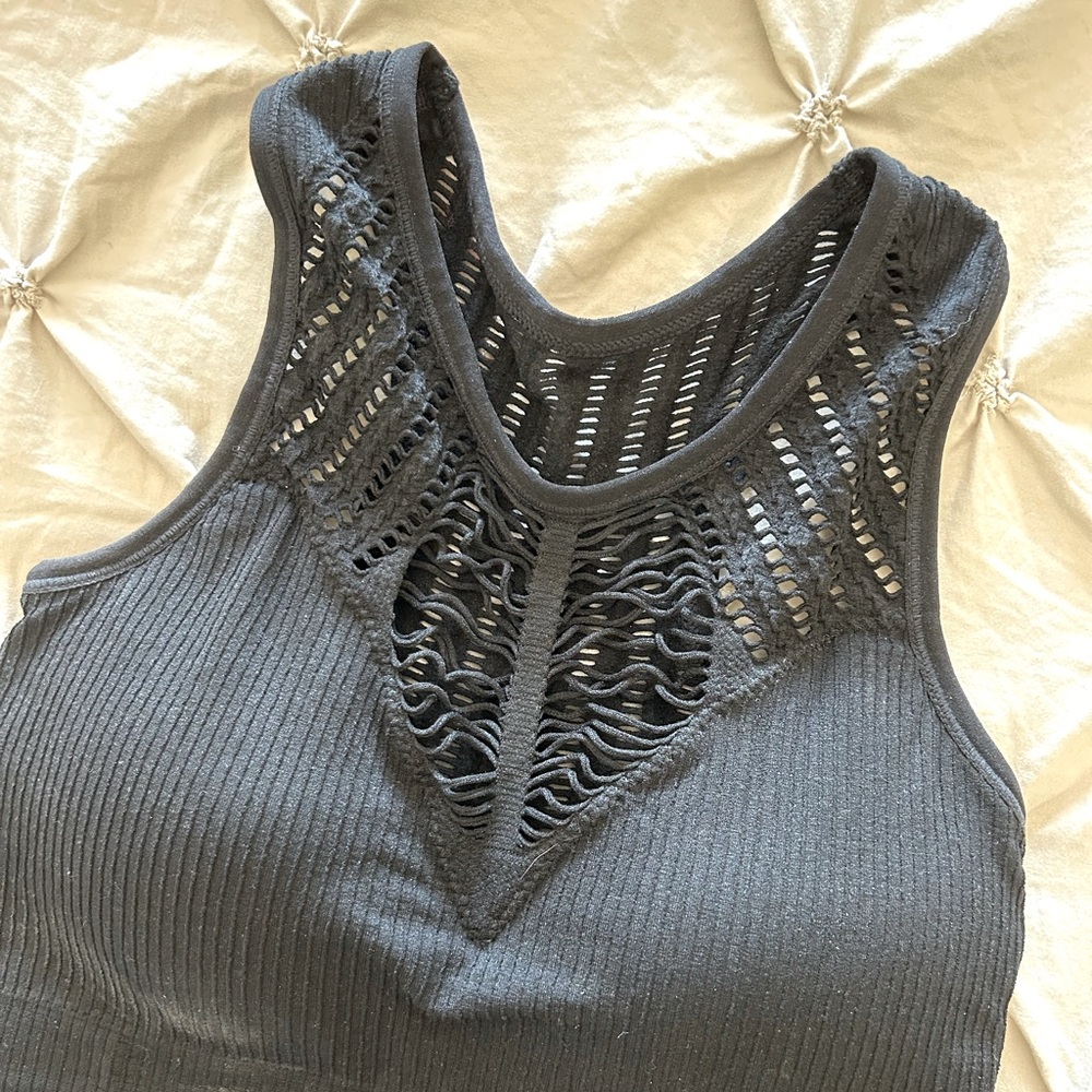 Textured Crop Top with Cutout Detail